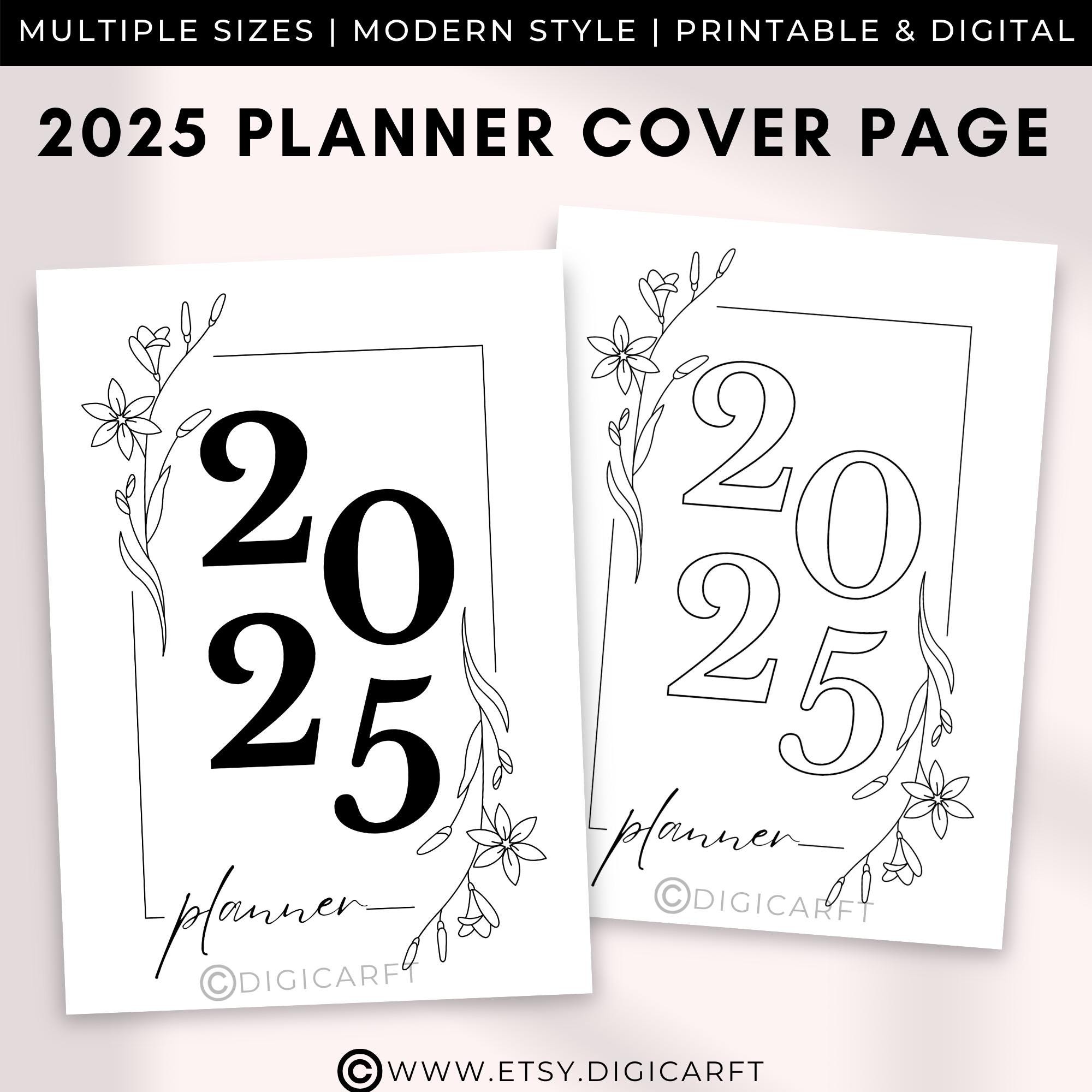 2025 Journal Cover Page,yearly Planner Cover A5 Printable