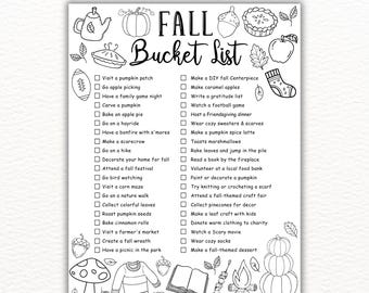 Plantilla de lista de cosas que hacer en otoño para imprimir, ideas para listas de cosas que hacer en otoño, actividades de otoño para niños, página de actividades de otoño, calendario de listas de cosas que hacer en otoño en formato PDF