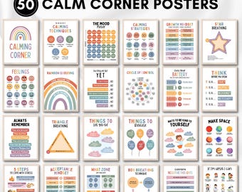 Calm down corner poster decor for kids room,Calming corner printables,Classroom wall decor pack,Counselling coping tools,Circle of control