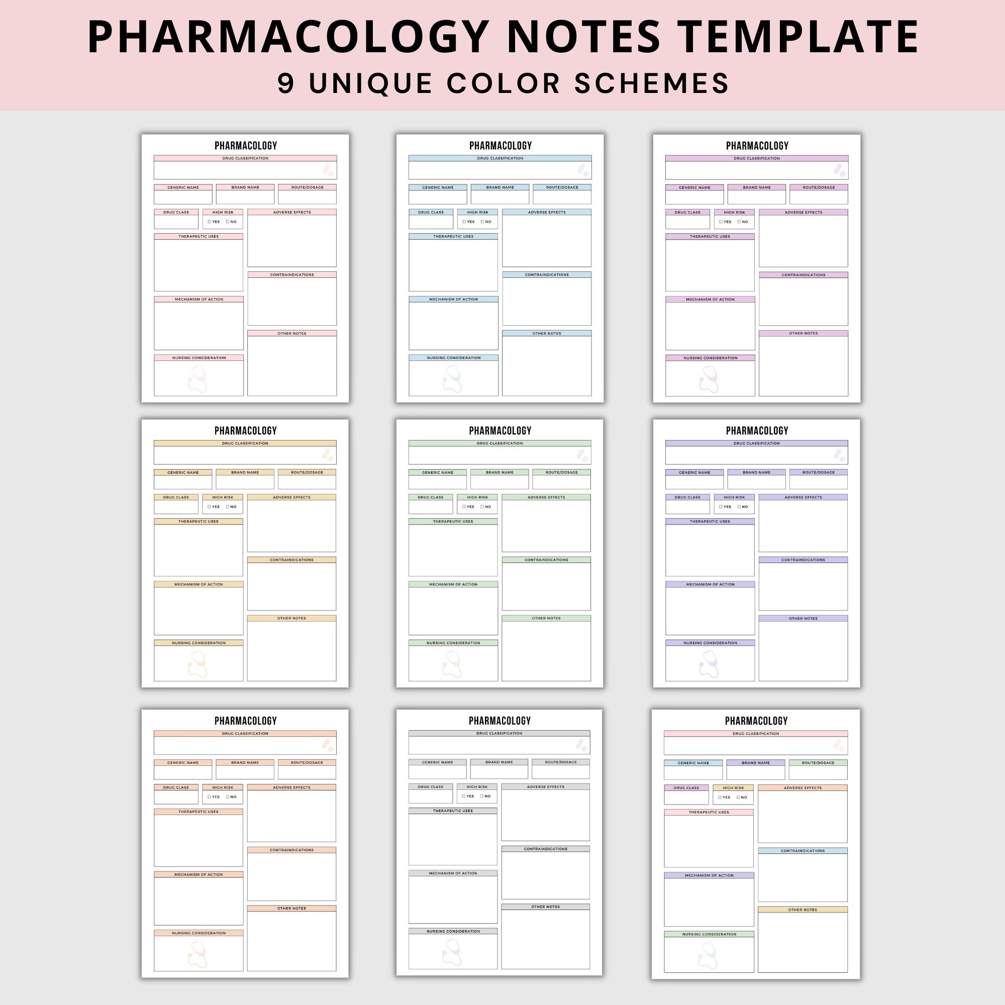 pharmacology-notes-template-assorted-colors-for-nursing-students