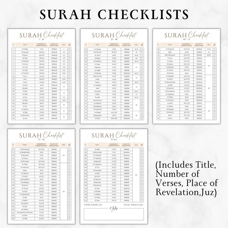 Printable Quran Tracker,Recitation & Memorisation Tracker,Quran planner,Quran Journal digital,Hifdh planner,Islamic study,Muslim planner pdf image 3