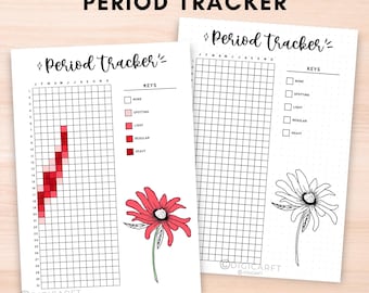 Yearly period tracker printable,Shark week tracker digital download,Fertility tracker journal,Bullett journal pre made,A5 journal insert pdf