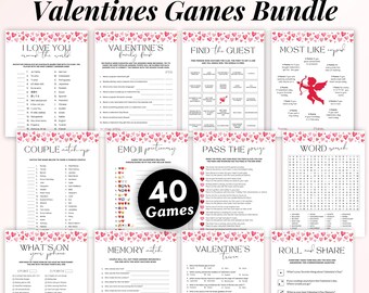 Valentines Games Bundle,Valentine's day games for groups,Valentines Emoji Game,Valentines trivia,Valentines party Activities pack for kids
