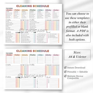 Editable cleaning schedule checklist canva adhd,Home cleaning planner weekly monthly yearly Semi-annually, Quarterly Clean house schedule printable,house chore chart,Digital cleaning template,Printable cleaning checklist home,Kitchen,Bathroom,Living room,Bedroom Cleaning checklist,Master Cleaning tracker, Family cleaning responsibility charts,Kids cleaning chores list