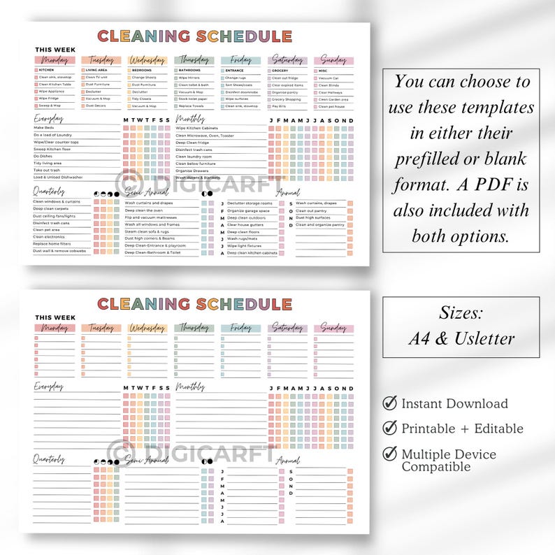 Editable cleaning schedule checklist canva adhd,Home cleaning planner weekly monthly yearly Semi-annually, Quarterly Clean house schedule printable,house chore chart,Digital cleaning template,Printable cleaning checklist home,Kitchen,Bathroom,Living room,Bedroom Cleaning checklist,Master Cleaning tracker, Family cleaning responsibility charts,Kids cleaning chores list