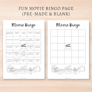 Movie and TV Show Journal Bundle, A5 Bullet Journal for Movies, Printable Series Tracker Log, Movie Review Journal, Movies to Watch Checklist, TV Show Tracking Pages