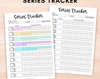 Tv Series tracker journal printable,Episodes watched tracker,Show watched tracker,A5 Bullet Journals Pages,Bujo Entertainment log digital a4