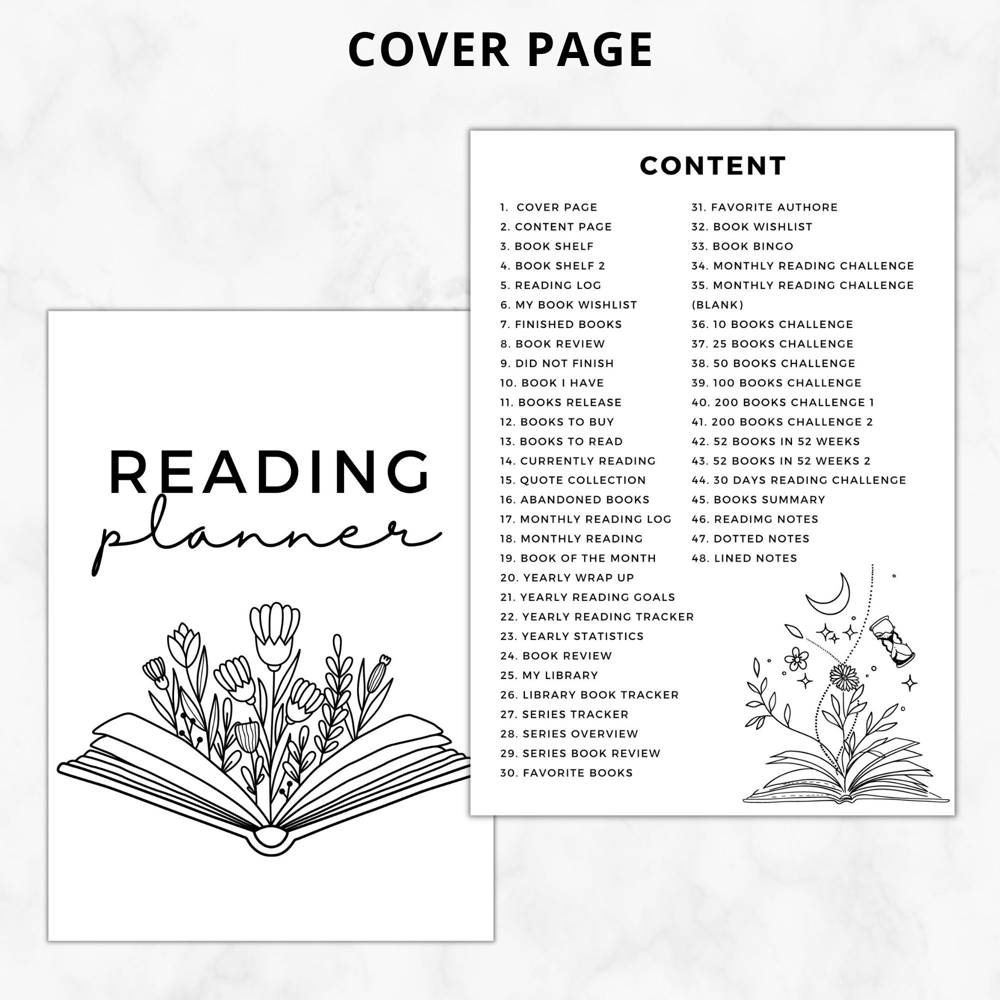 Book Reading Planner Bundle Printablereading Planner Etsy UK