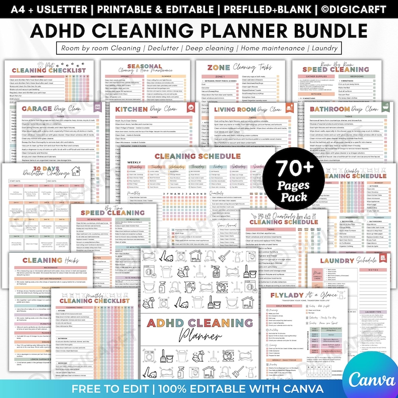 ADHD Cleaning Planner, ADHD Cleaning Planner Bundle, Editable Cleaning Planner, Home Cleaning Planner, Cleaning Schedule Printable, Cleaning Checklist Bundle, Daily Weekly Monthly Cleaning Checklist, Cleaning Planner PDF, Digital Cleaning Planner, Printable Cleaning Planner, ADHD Home Organization, ADHD House Cleaning, ADHD Chore Chart, ADHD Household Planner, ADHD Routine Planner, ADHD Productivity Planner, ADHD Executive Function Planner