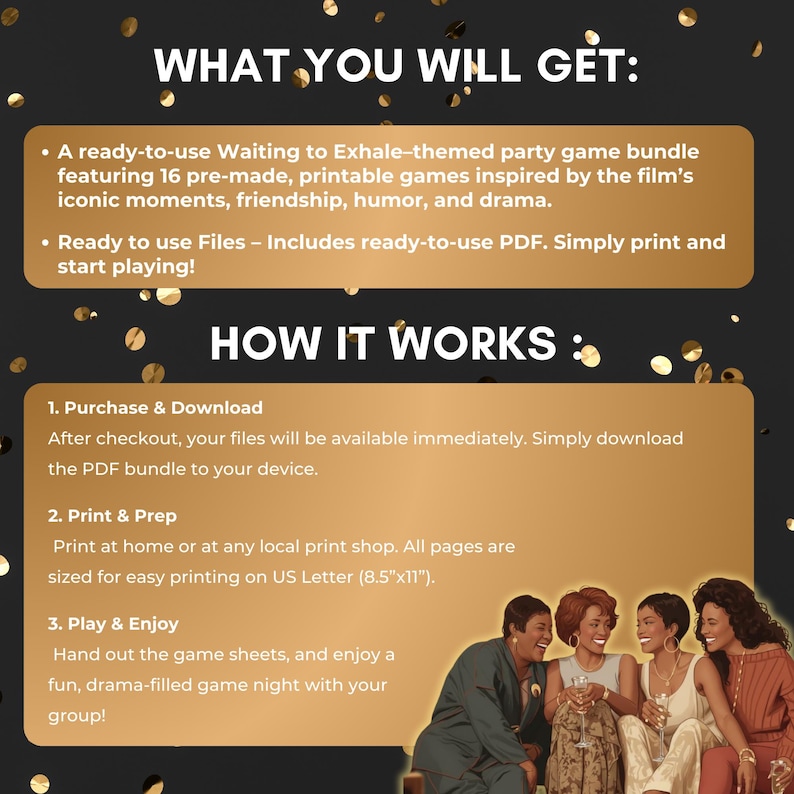Waiting to Exhale Party Game bundle,Ladies Night games,90s Movies Game,Pajama party games printable,girl night games adult,trivia questions