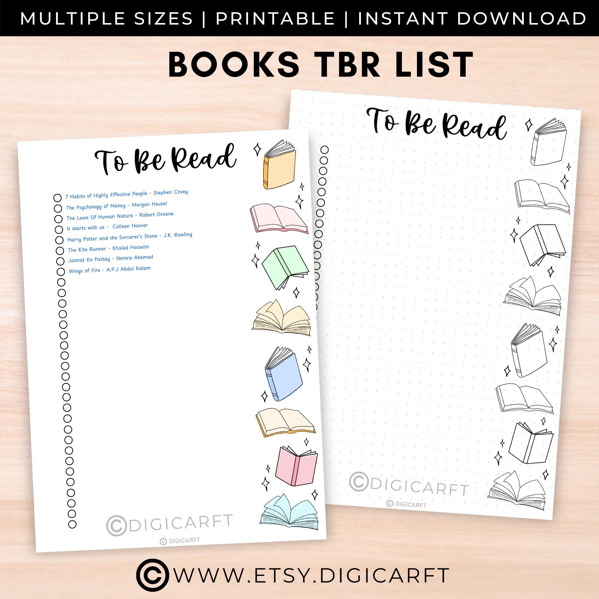 Reading Journal Folder Books to Read Journal List Printable,tbr Template A5 Bujo,book Reading ...