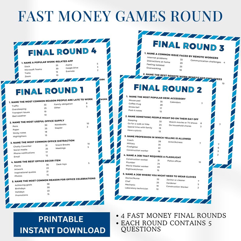 Office Friendly Feud Game,team Feud Game,group Party Games for Office