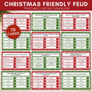 Christmas friendly feud game printable,Christmas family feud quiz,Holiday office party game,Christmas activities for kids,Adults digital pdf