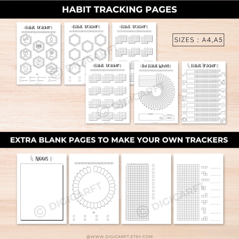 printable habit tracker bullet journal style with color-in elements, monthly habit tracker PDF for self-improvement and routines, 2026 habit tracking sheets for daily weekly and monthly habits, minimalist bujo habit tracker printable for binder and planners, color-in habit tracker templates for motivation and productivity, circular habit tracker printable for bullet journaling, yearly habit tracker PDF for long-term goal tracking, cute bujo style habit tracker pages for adults to print