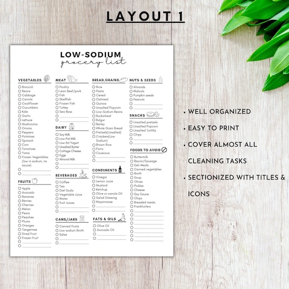 low sodium foods list