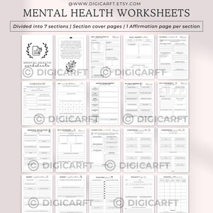 Personal Wellness Journal with Mindfulness Exercises,Mental Health Journal with Self-Esteem Boosting Prompts, Anxiety and Stress Management Journal, Mental Health Journal Bundle with Printable and Digital Formats