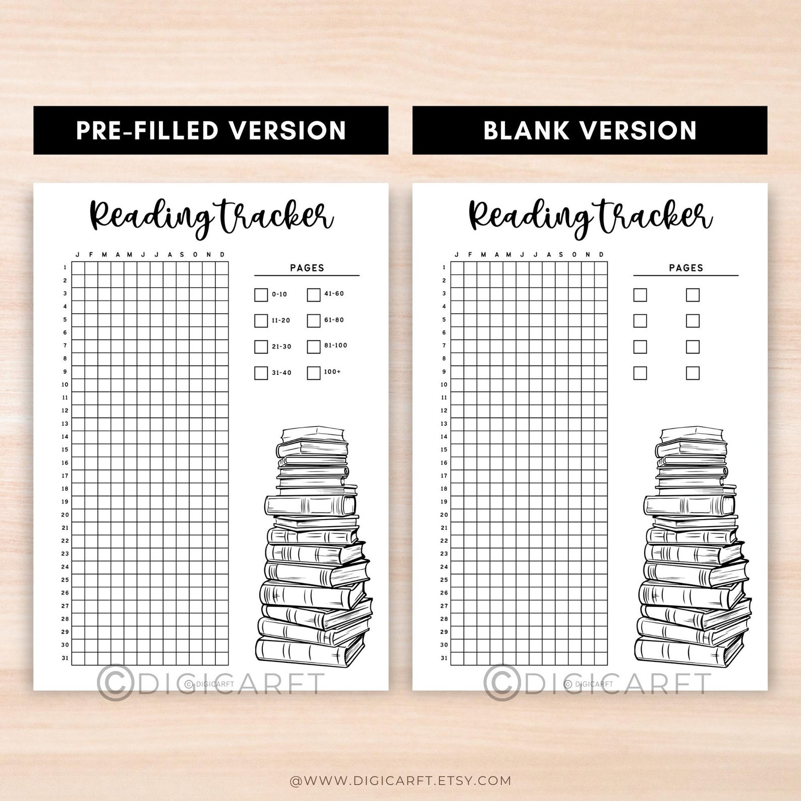 Yearly Reading Log: A4 A5 Printable Book Tracker (PDF) - Etsy