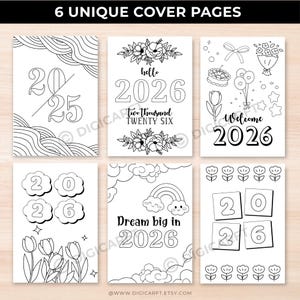 2026 journal bundle printable,2026 planner bundle,Premade bullett journal monthly yearly trackers pdf,Mood Trackers,Reading,Fitness,Habit image 2