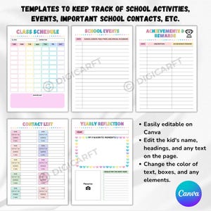 Editable kids school planner printable, Kids school planner 2026 27 editable, ADHD study planner for kids, Printable student planner kids, Kids homework planner printable, School calendar printable kids, Chore chart for kids printable, Before school checklist kids, After school checklist kids, Daily routine planner kids, Homeschool planner kids printable, Student organizer for children, Back to school planner printable, Academic planner kids editable, Kids productivity planner PDF