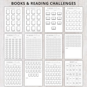 Book Reading planner bundle printable,Reading planner 2024,printable reading challenge,Book review log book,Monthly Reading journal minimal image 8