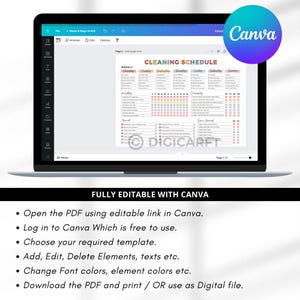 Editable cleaning schedule checklist canva adhd,Home cleaning planner weekly monthly yearly Semi-annually, Quarterly Clean house schedule printable,house chore chart,Digital cleaning template,Printable cleaning checklist home,Kitchen,Bathroom,Living room,Bedroom Cleaning checklist,Master Cleaning tracker, Family cleaning responsibility charts,Kids cleaning chores list