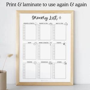 Blank Grocery list sheet,Printable grocery pages blank,A5 bujo page,grocery list a4 digital,Grocery Shopping checklist,Food Shopping Lists