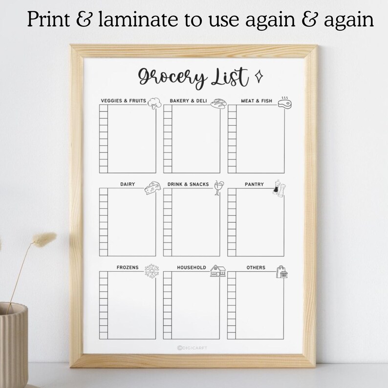 Blank Grocery list sheet,Printable grocery pages blank,A5 bujo page,grocery list a4 digital,Grocery Shopping checklist,Food Shopping Lists