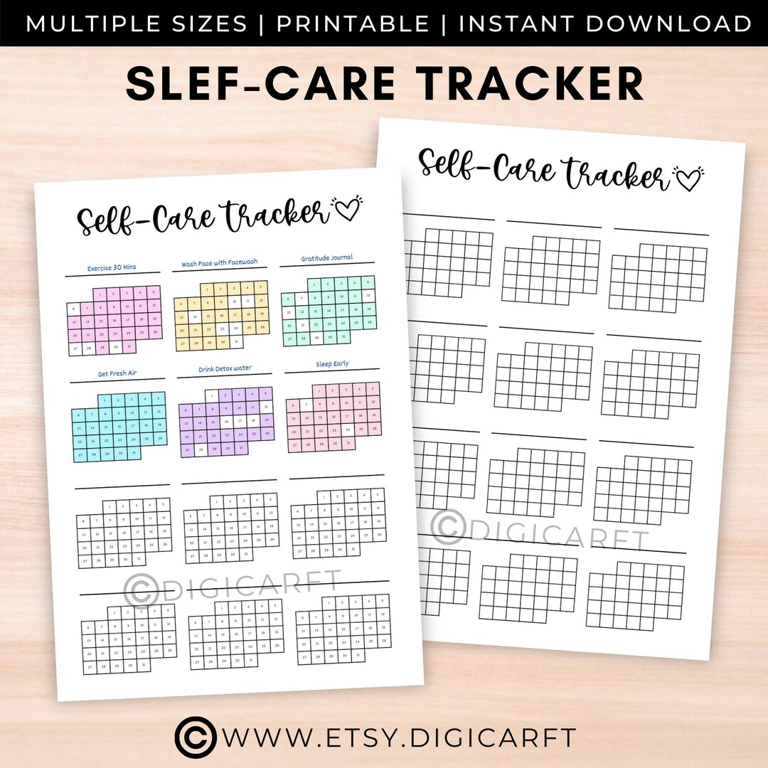 Self Care Tracker and Planner Printable,bullett Journal Bundle,a5 Bujo ...