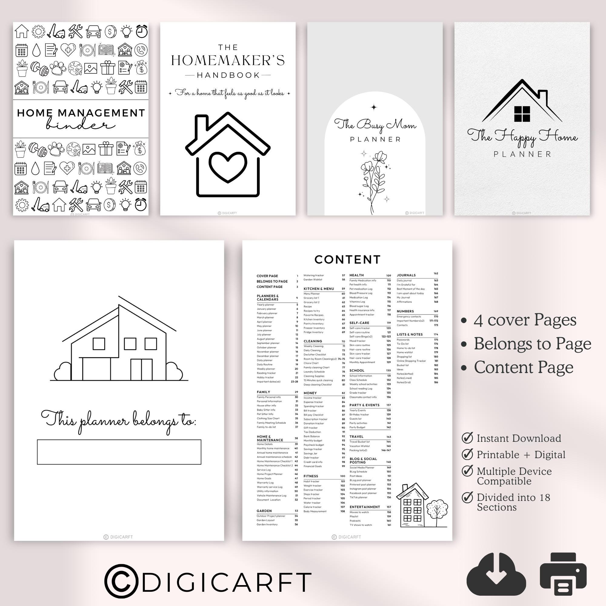 Home Management Binder Printable,ultimate Life Planner Bundle 2025,the ...