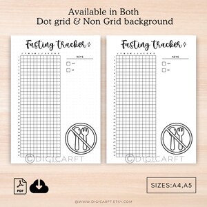 Intermittent Fasting tracker journal page printable,Weightloss fitness diet tracker digital,Bullett journal premade,Yearly A5 journal insert