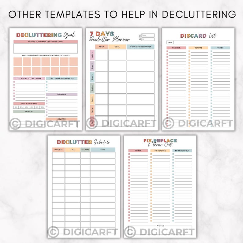 30 Days Declutter Challenge Planner Printable,konmari Decluttering ...