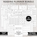 Book Reading planner bundle printable,Reading planner 2025,printable reading challenge,Book review log book,Monthly Reading journal minimal product logo