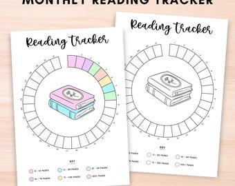 Monthly reading tracker printable,Daily Reading habit tracker log digital,Bujo Reading journal,A5 Bullet journal Book tracker planner pages