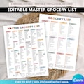 Editable Master grocery checklist,Online shopping list,Digital Grocery shopping list,Weekly meal planner Printable,Blank Grocery template a4 product logo