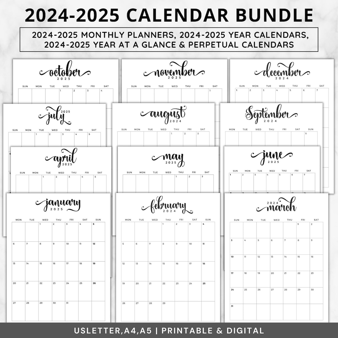 Monthly Planner 2025 2025 Printable,2025 2025 Calendar Bundle,editable