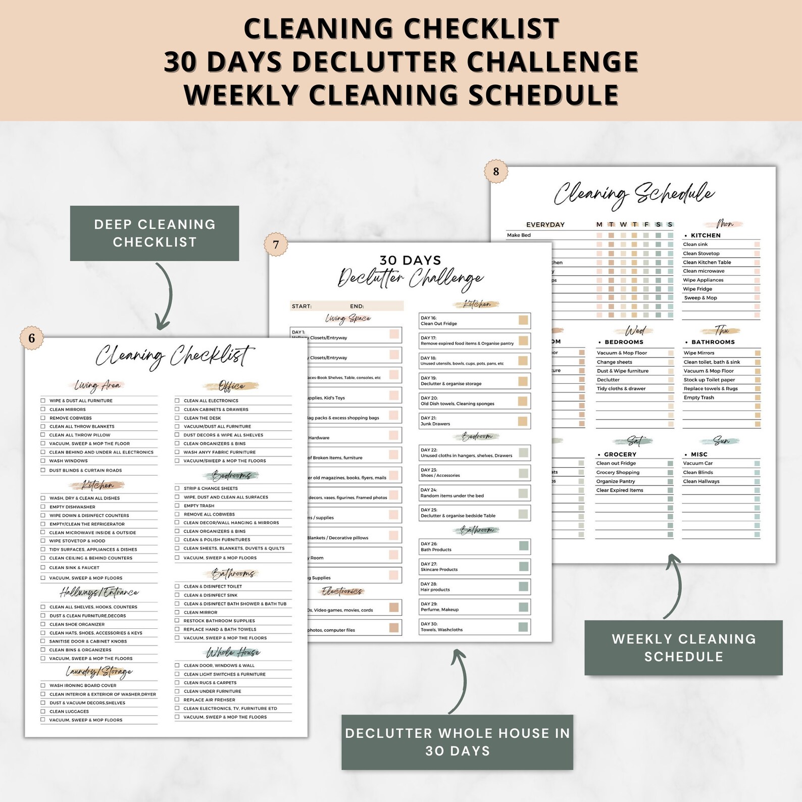 ultimate-cleaning-schedule-bundle-editablecleaning-planner-etsy