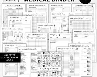 Familien Sammelmappe druckbar,Gesundheitsplaner,Gesundheitsplaner,Notizen für Arztbesuche,