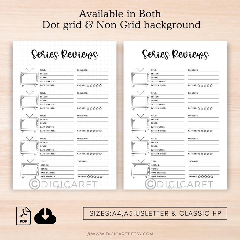 Watched episodes record, TV and movie tracker printable, A5 journal for entertainment tracking, Digital shows review log, Series watchlist tracker, TV program log printable, Episode checklist journal, Favorite TV shows tracker