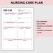 Nursing Care Plans Printable,nurse Care Plan Template,printable Nursing ...