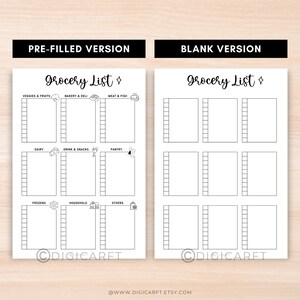 Blank Grocery list sheet,Printable grocery pages blank,A5 bujo page,grocery list a4 digital,Grocery Shopping checklist,Food Shopping Lists