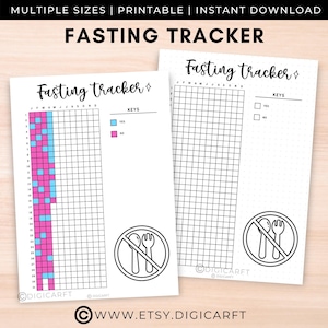 Intermittent Fasting tracker journal page printable,Weightloss fitness diet tracker digital,Bullett journal premade,Yearly A5 journal insert
