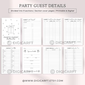 Printable Birthday Party Planner Digital Party Checklist Event Organizer Children's Party Printable Template Birthday Organizer Adult Party