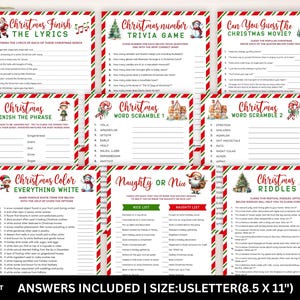 Christmas mega games bundle printable, Christmas party games, Holiday games, Family party games, New year eve games bundle,Christmas trivia games, Christmas song trivia, Christmas movie trivia, Christmas Santa trivia, Can you guess Christmas movie, Guess Christmas Carols, Christmas riddles game,Christmas word Scramble, Christmas think fast game, Christmas finish the phrase game, Christmas around the world, Christmas Scattergoris, Christmas This or that game,What’s your Elf name