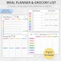 Weekly Meal planner and shopping list printable,Meal prep and grocery list digital,weekly meal plan notepad,Meal plan a4 pdf goodnotes ipad product logo