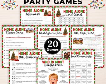 Home alone game bundle,Christmas movie games for adults,Christmas party games printable,Christmas movie night activities,Family night games