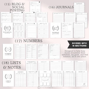 Blog planner, Social media planner, Blog schedule, Instagram, Facebook, Pinterest, Tik tok planner, I a grateful for journal, Affirmations,Daily journal, Gratitude journal, Contact list, Emergency contacts, To-do list, Wishlist, Bucket list, Shopping