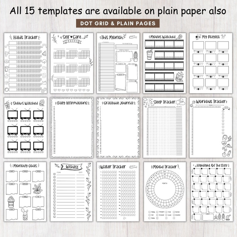 Monthly Trackers Bundle Printable A5 Bullett Journal Pages,this Month ...