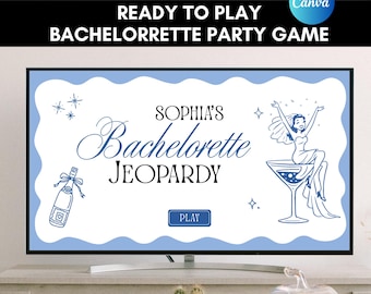 Bachelorette Jeopardy Party Game,bachelorette game canva,Bachelorette Trivia Game,Editable Bridal Shower Games template,hen do party game
