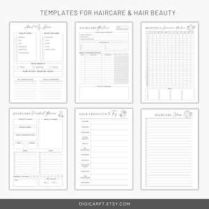 Printable hair care planner templates, Skincare planner good notes, Self care planner digital iPad iPhone android Samsung notes
