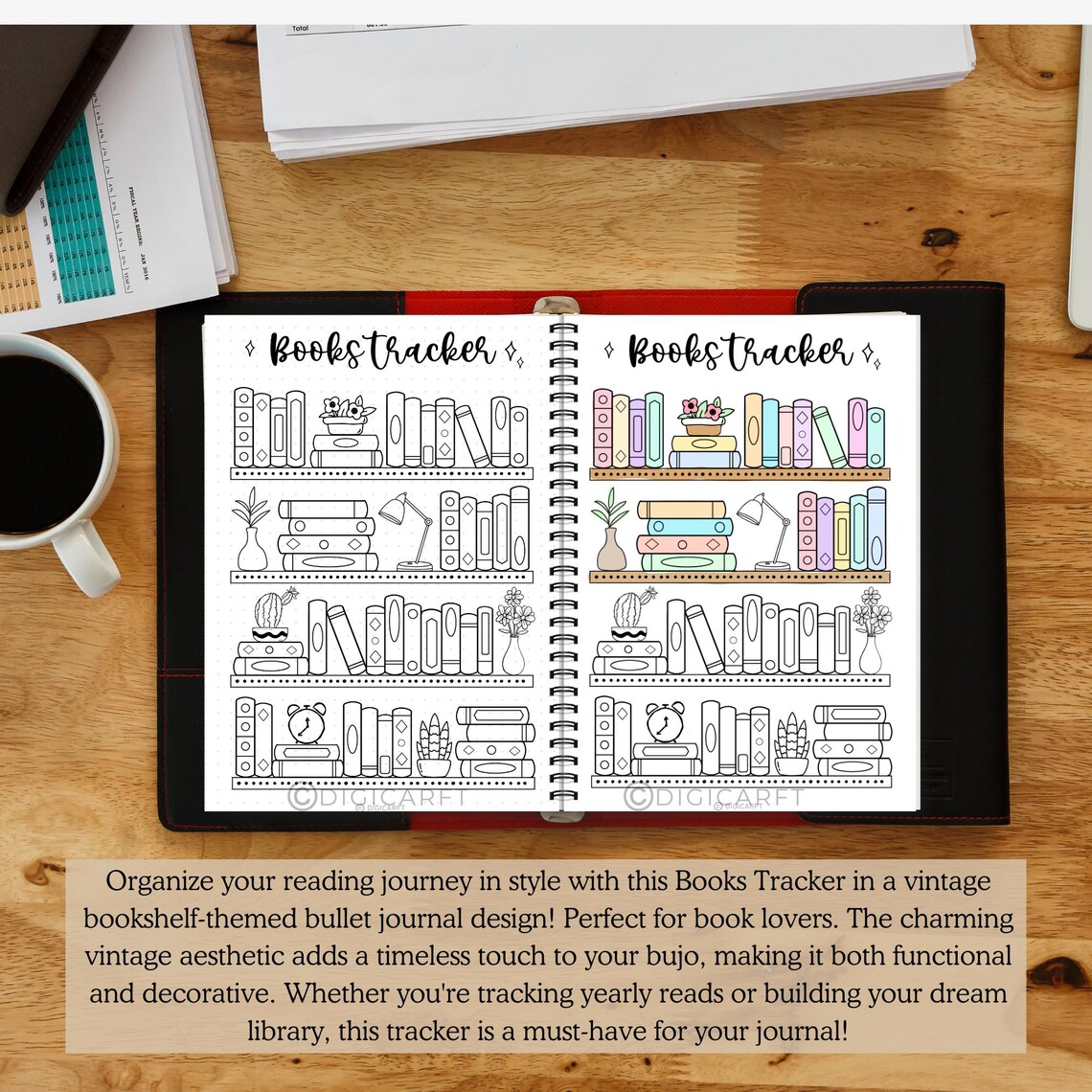 Bookshelf Reading Tracker Log Printable,bookshelf Printable Template,a5 ...